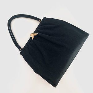 Vintage 50s Bags by Dorian Black Pleated Handbag